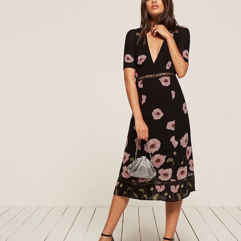 Reformation Alina Dress Poppy Size 2 NWT